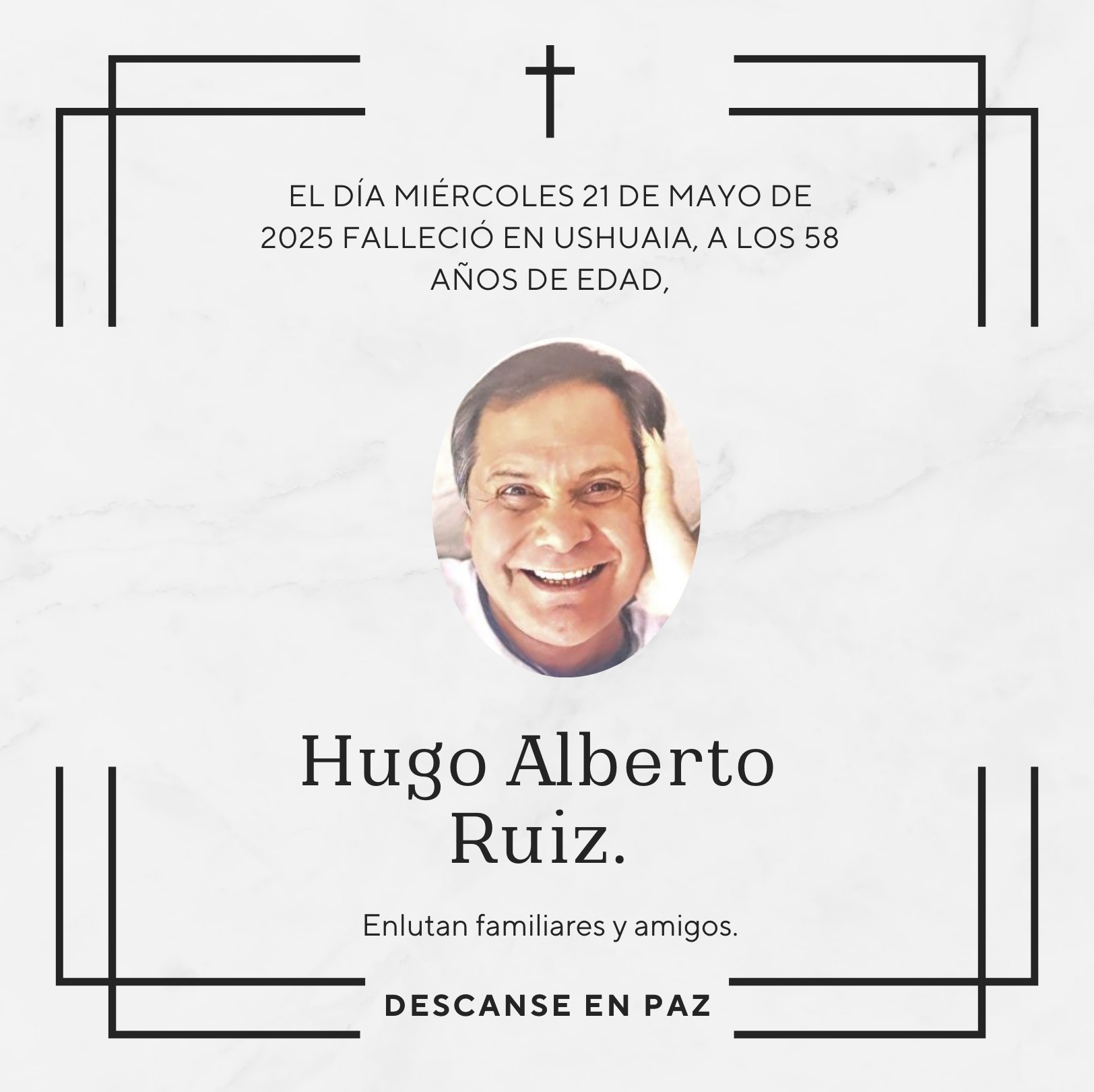 Fallecimiento | Hugo Alberto Ruiz. 